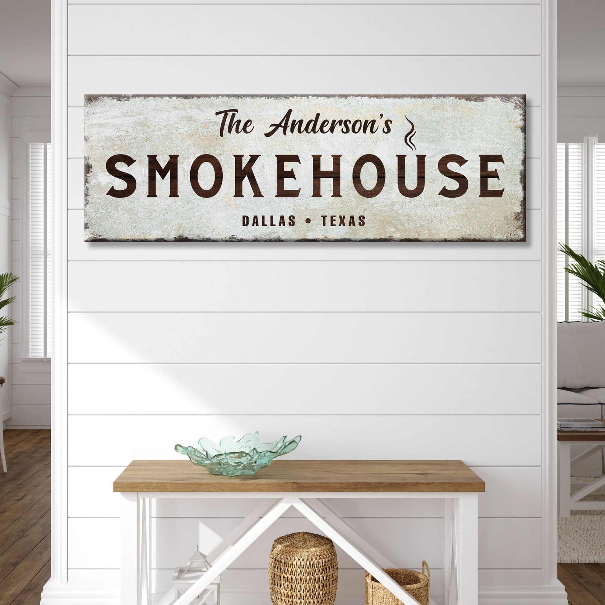 Family Smokehouse Sign canvas by Tailored Canvases, Anderson's SMOKEHOUSE Dallas Texas on Tampa Home & Garden Store