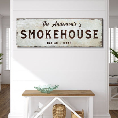 Family Smokehouse Sign canvas by Tailored Canvases, Anderson's SMOKEHOUSE Dallas Texas on Tampa Home & Garden Store
