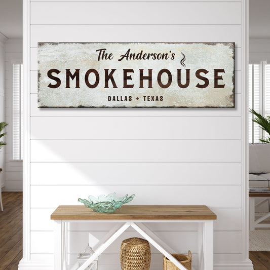 Family Smokehouse Sign canvas by Tailored Canvases, Anderson's SMOKEHOUSE Dallas Texas on Tampa Home & Garden Store
