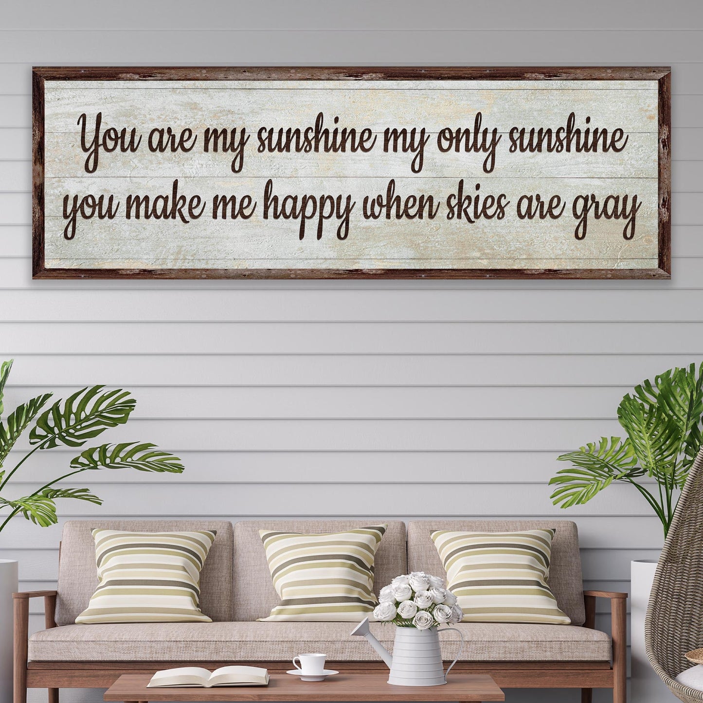 You Are My Sunshine Sign III canvas with rustic wood frame by Tailored Canvases on Tampa Home & Garden Store
