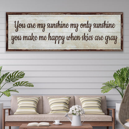 You Are My Sunshine Sign III canvas with rustic wood frame by Tailored Canvases on Tampa Home & Garden Store