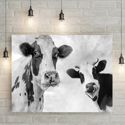 Canvas wall art Monochrome Holstein cows by Tailored Canvases on crafting canvas on Tampa Home & Garden Store