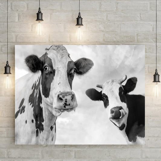 Canvas wall art Monochrome Holstein cows by Tailored Canvases on crafting canvas on Tampa Home & Garden Store