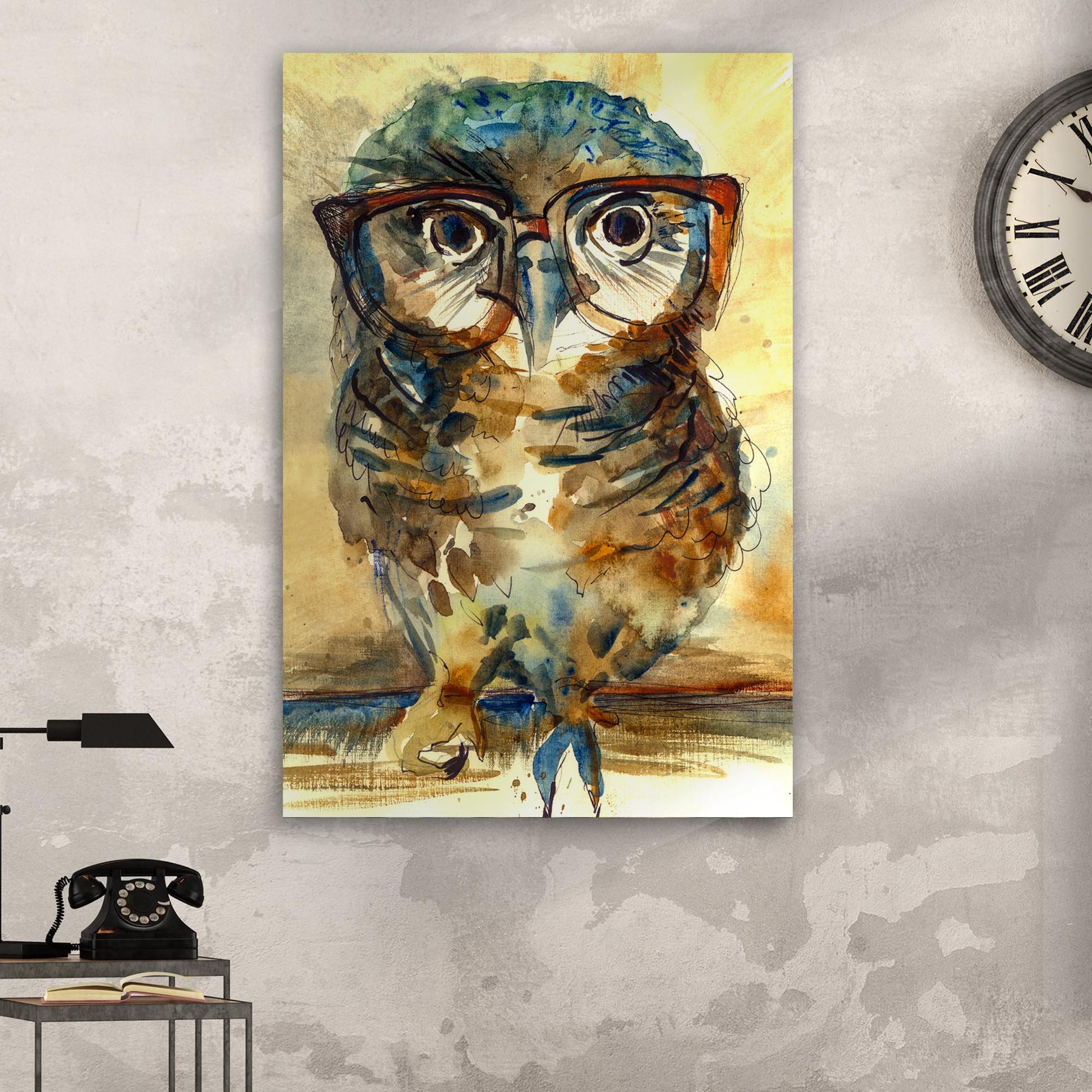 The Wise Owl Watercolor Portrait Canvas by Tailored Canvases, crafting canvas owl on Tampa Home & Garden Store