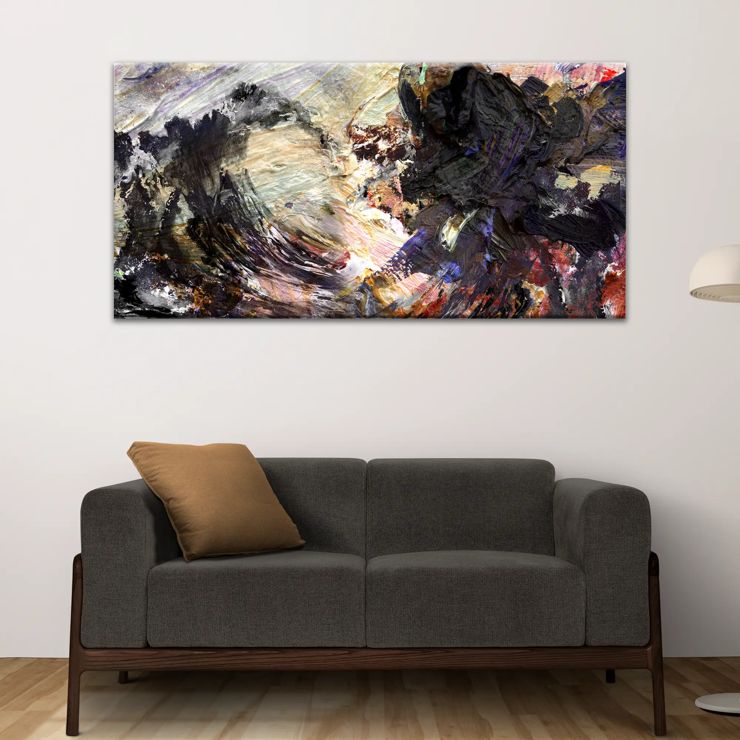 Waves Abstract Painting Canvas by Tailored Canvases, textured multicolor strokes on Tampa Home & Garden Store