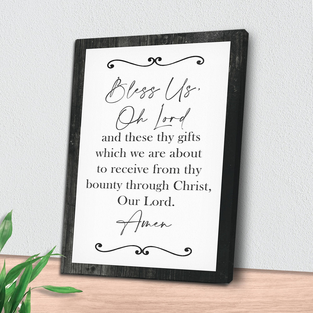 Bless Us Oh Lord And These Thy Gifts Sign VI crafting canvas framed in wood by Tailored Canvases on Tampa Home & Garden Store