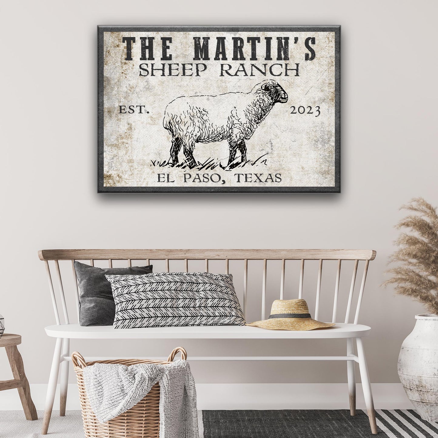 Sheep Ranch Sign II canvas by Tailored Canvases, vintage rustic sheep ranch sign on Tampa Home & Garden Store