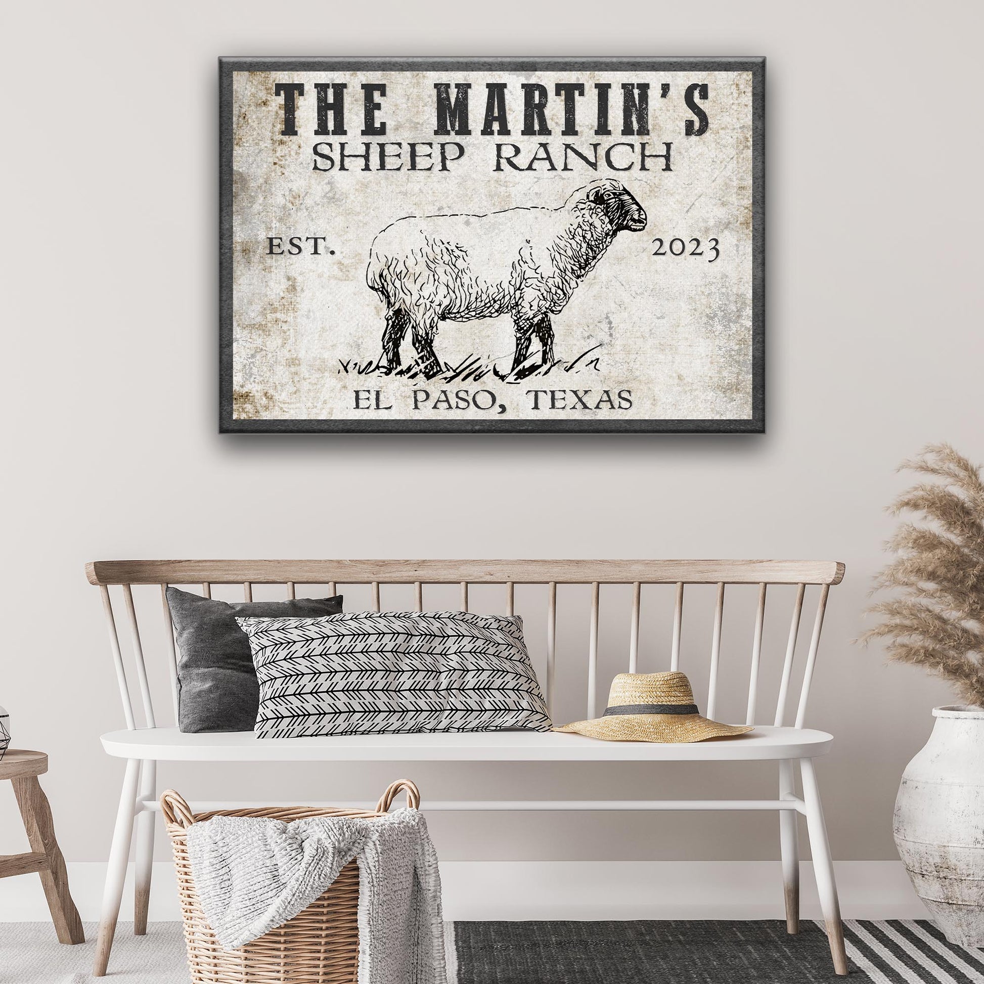 Sheep Ranch Sign II canvas by Tailored Canvases, vintage rustic sheep ranch sign on Tampa Home & Garden Store