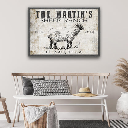 Sheep Ranch Sign II canvas by Tailored Canvases, vintage rustic sheep ranch sign on Tampa Home & Garden Store