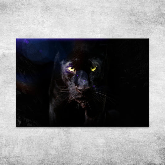 Rare Black Panther Canvas Wall Art by Tailored Canvases, dark portrait on crafting canvas on Tampa Home & Garden Store