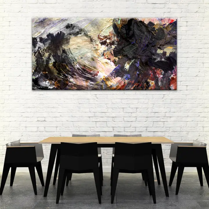 Waves Abstract Painting Canvas Wall Art by Tailored Canvases; colorful swirls on canvas on Tampa Home & Garden Store