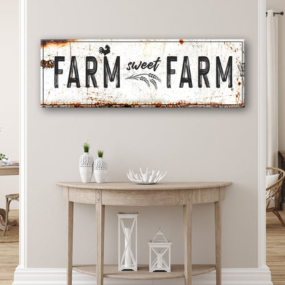 Farm Sweet Farm canvas sign with rustic weathered look by Tailored Canvases on Tampa Home & Garden Store