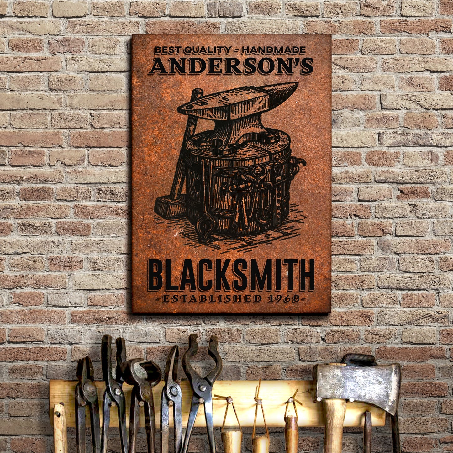 Canvas sign Best Quality Blacksmith Sign with rusted panel Tailored Canvases on Tampa Home & Garden Store