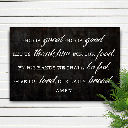 Tailored Canvases prayer sign III canvas with white distressed script on black background on Tampa Home & Garden Store