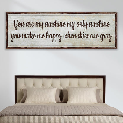 You Are My Sunshine Sign III canvas wall art with rustic wood frame and weathered background on Tampa Home & Garden Store