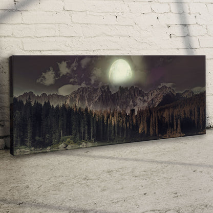 Full Moon Setting Canvas Wall Art, moonlit mountain landscape, Tailored Canvases on Tampa Home & Garden Store