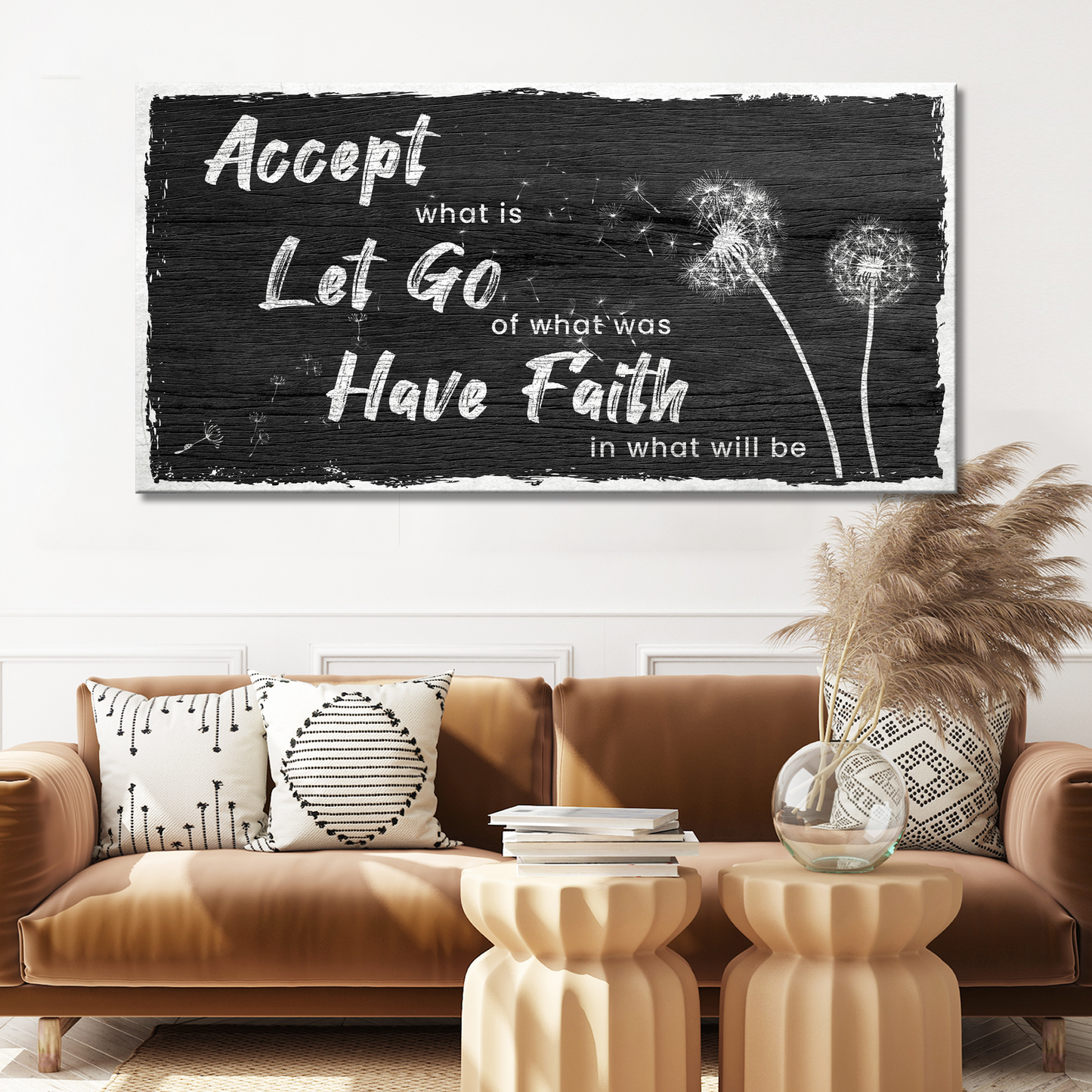 Accept, Let Go, Have Faith Sign canvas by Tailored Canvases chalkboard with script on Tampa Home & Garden Store