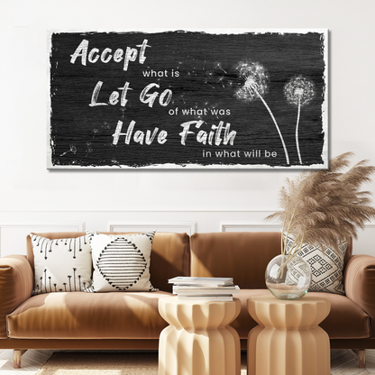 Accept, Let Go, Have Faith Sign canvas by Tailored Canvases chalkboard with script on Tampa Home & Garden Store