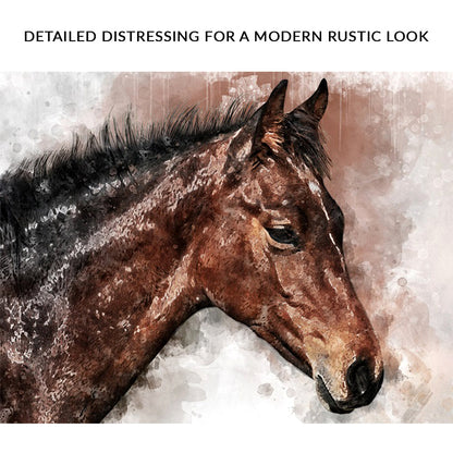Horse Watercolor Canvas Wall Art brown tones Tailored Canvases crafting canvas on Tampa Home & Garden Store