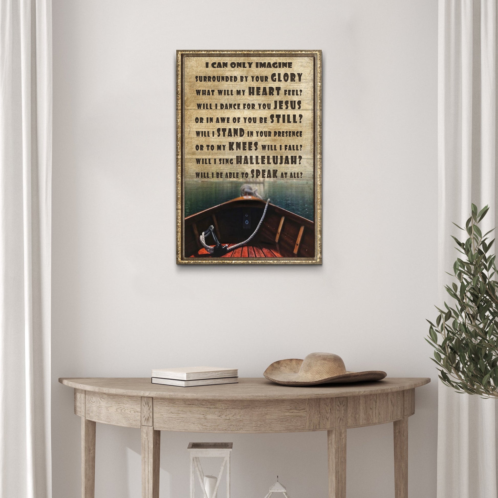 I Can Only Imagine Sign II canvas by Tailored Canvases with rustic wood frame on Tampa Home & Garden Store