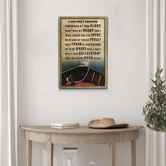 I Can Only Imagine Sign II canvas by Tailored Canvases with rustic wood frame on Tampa Home & Garden Store