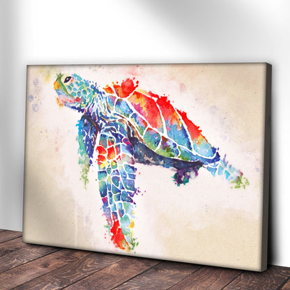 Coral Reef Sea Turtle Watercolor Canvas Wall Art by Tailored Canvases, turtle on canvas on Tampa Home & Garden Store