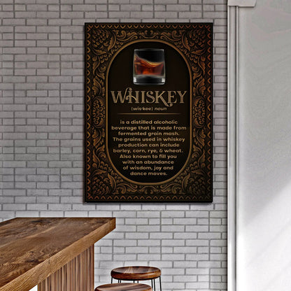 Whiskey Definition Sign canvas Tailored Canvases with whiskey glass on Tampa Home & Garden Store