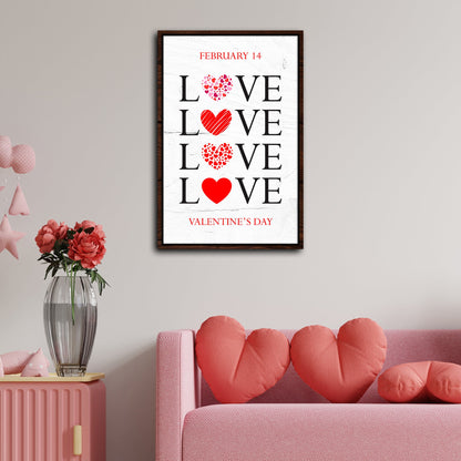 Valentine's Day Sign VIII canvas by Tailored Canvases; LOVE letters with heart motifs on Tampa Home & Garden Store