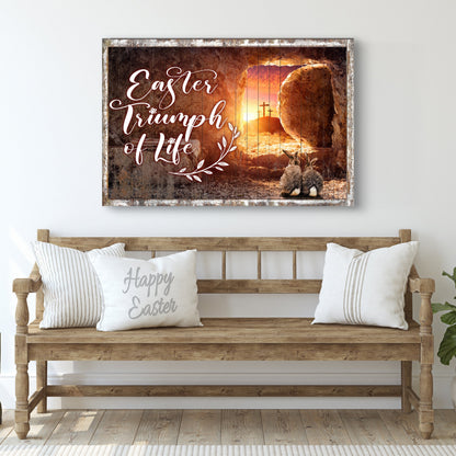 Canvas Easter Triumph Of Life Sign by Tailored Canvases in rustic framed print on Tampa Home & Garden Store
