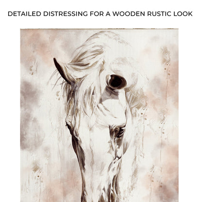 Sorrowful Horse Canvas Wall Art sepia sketch on graph-paper texture by Tailored Canvases on Tampa Home & Garden Store