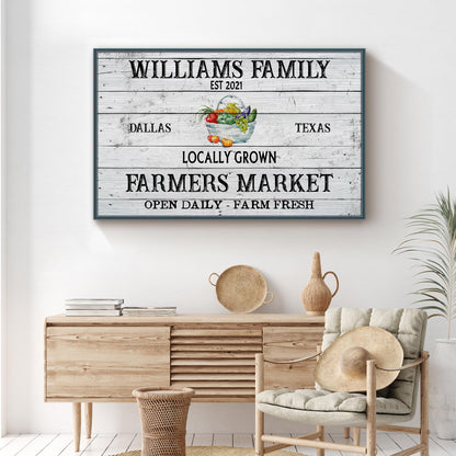 Farmers Market Sign II canvas by Tailored Canvases, rustic whitewashed crafting canvas on Tampa Home & Garden Store