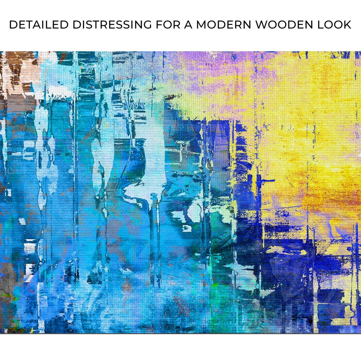 Blue Gold Abstract Painting Canvas Wall Art with bold blue hues and gold accents on Tampa Home & Garden Store