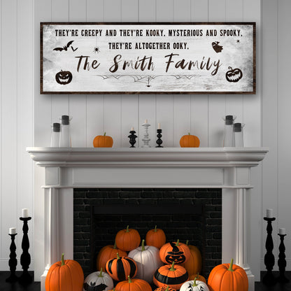 Creepy Family Sign canvas by Tailored Canvases with The Smith Family font and Halloween pumpkins on Tampa Home & Garden Store