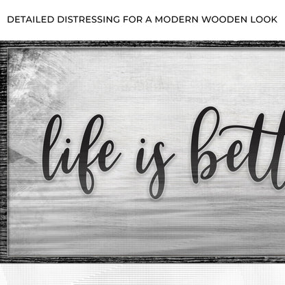 Life Is Better At The Lake canvas with black cursive text Tailored Canvases on Tampa Home & Garden Store
