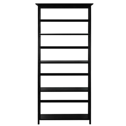 Tall 5-Tier Bookcase in Black Wood Finish - Tampa Home & Garden Store