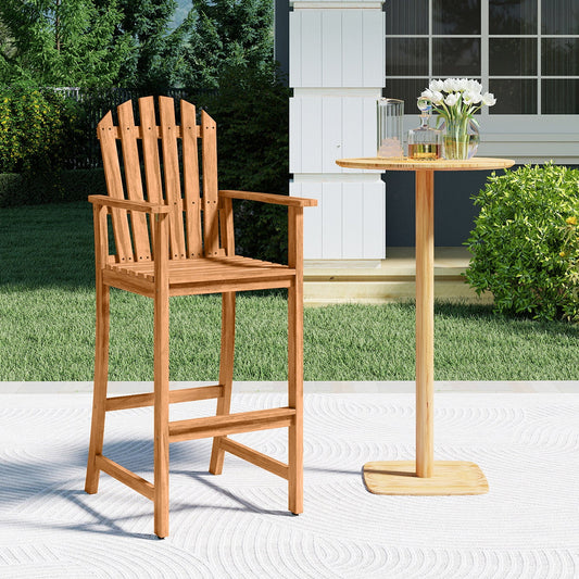 Tall Adirondack Chair with Armrests and Footrest for Deck - Tampa Home & Garden Store
