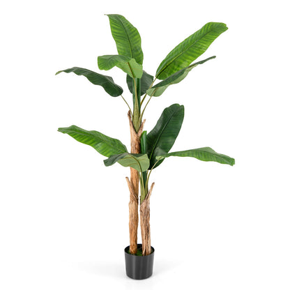 5.5/6.5 pies de alto Árbol de plátano artificial con 10/27 hojas grandes - 6.5 pies