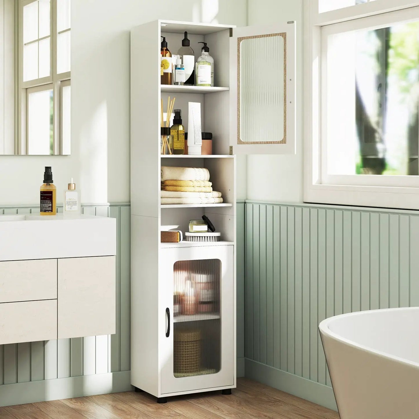 Tall Bathroom Storage Cabinet 67 Inch Organizer