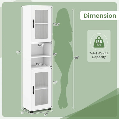 Tall Bathroom Storage Cabinet 67 Inch Organizer