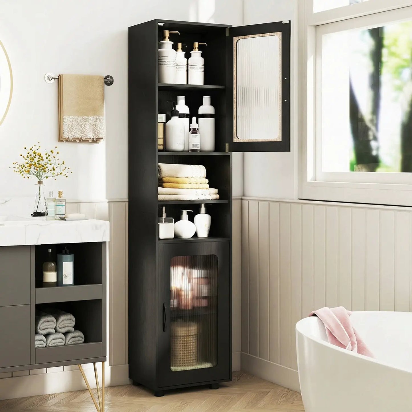Tall Bathroom Storage Cabinet 67 Inch Organizer
