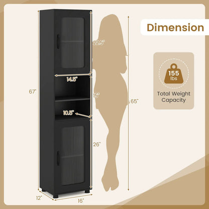 Tall Bathroom Storage Cabinet 67 Inch Organizer