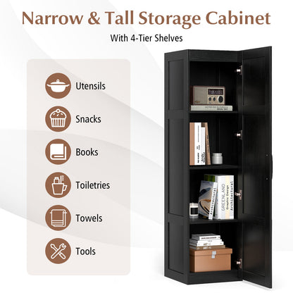 Tall Storage Cabinet with 4 Storage Shelves for Bathroom Living Room