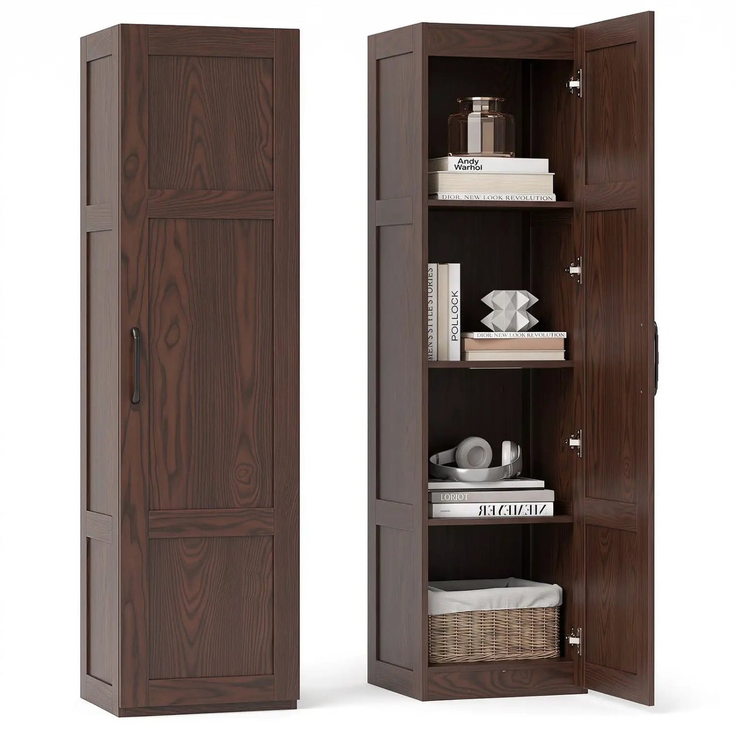 Tall Storage Cabinet With Four Shelves Narrow
