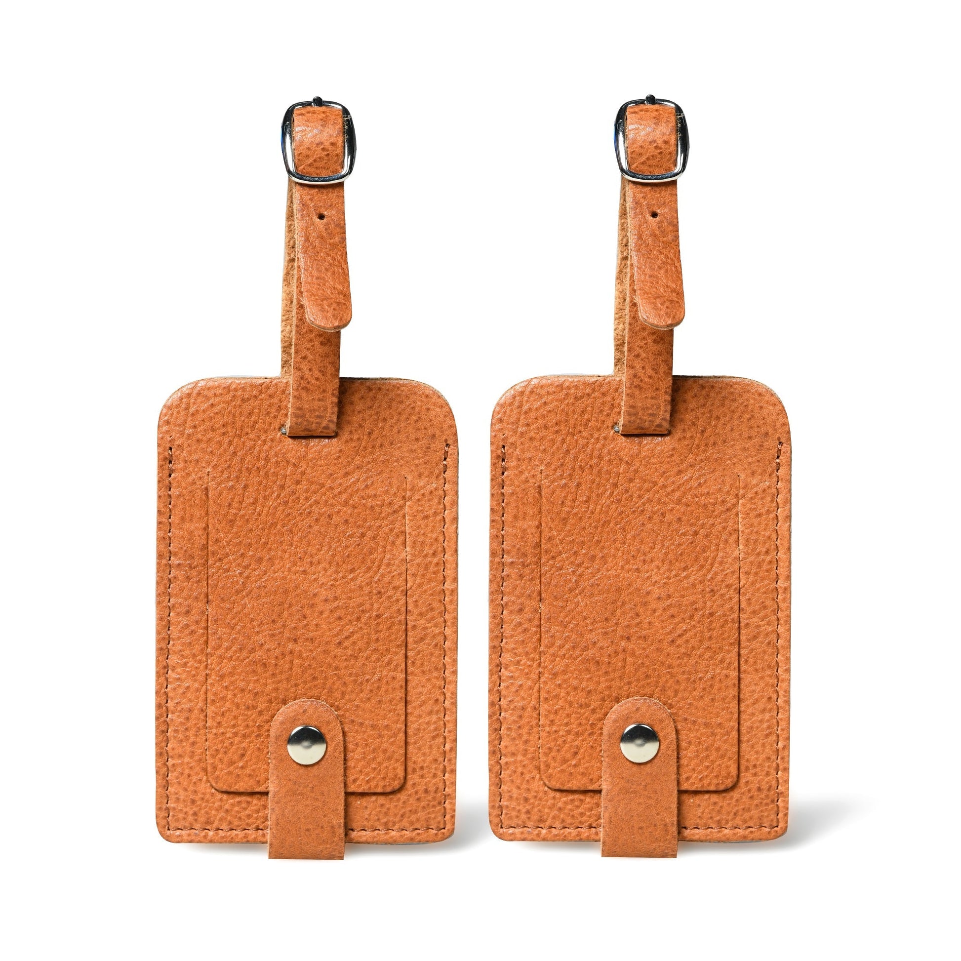 Tan Leather Luggage Tags Set - Tampa Home & Garden Store