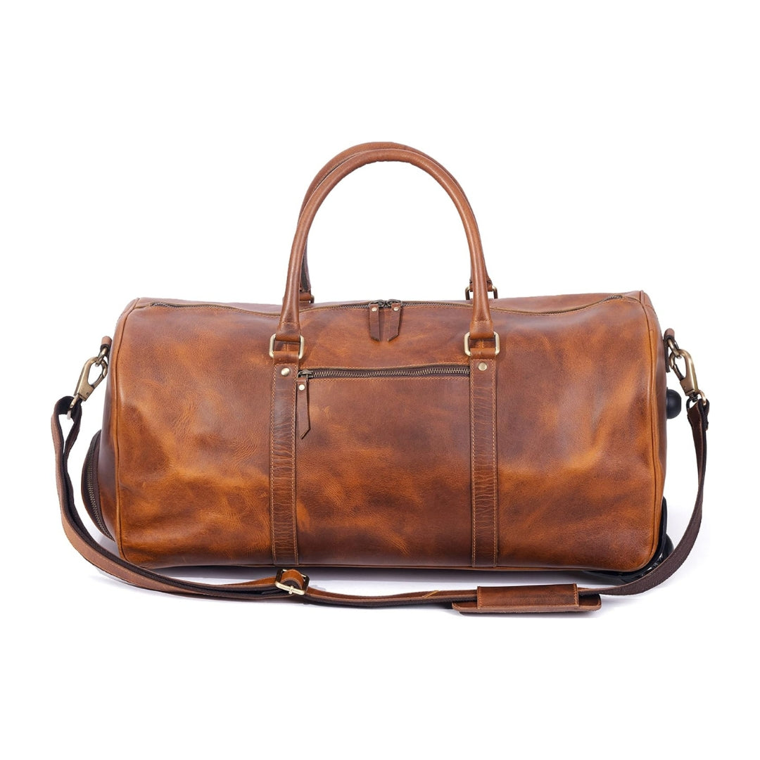 Tan Leather Trolley Bag 44L - Tampa Home & Garden Store