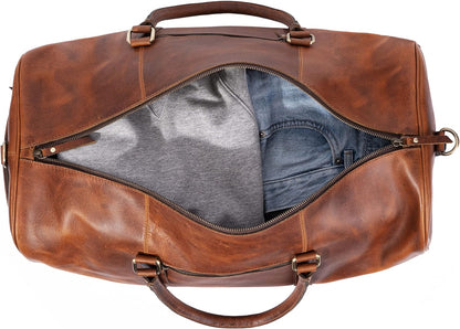 Tan Leather Trolley Bag 44L - Tampa Home & Garden Store