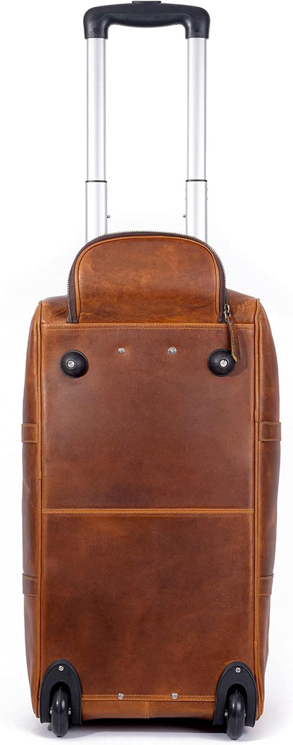 Tan Leather Trolley Bag 44L - Tampa Home & Garden Store