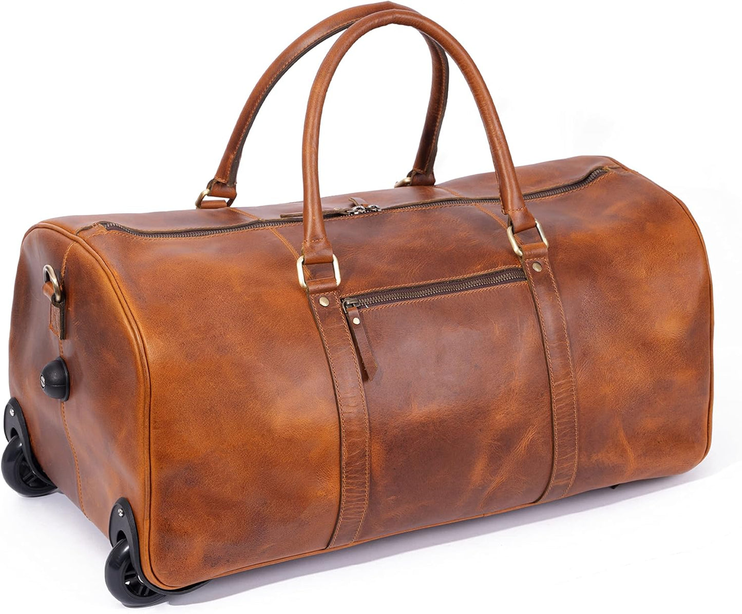 Tan Leather Trolley Bag 44L - Tampa Home & Garden Store
