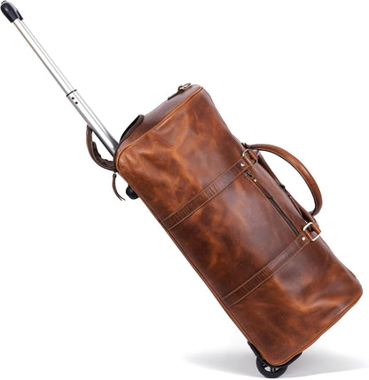Tan Leather Trolley Bag 44L - Tampa Home & Garden Store