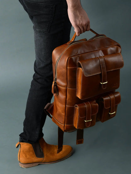 Tan Portland Laptop Backpack - Tampa Home & Garden Store